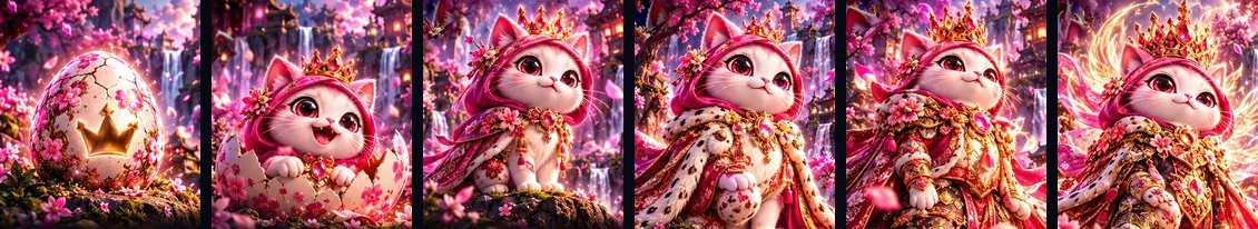 Cat evolution line from egg to legendary